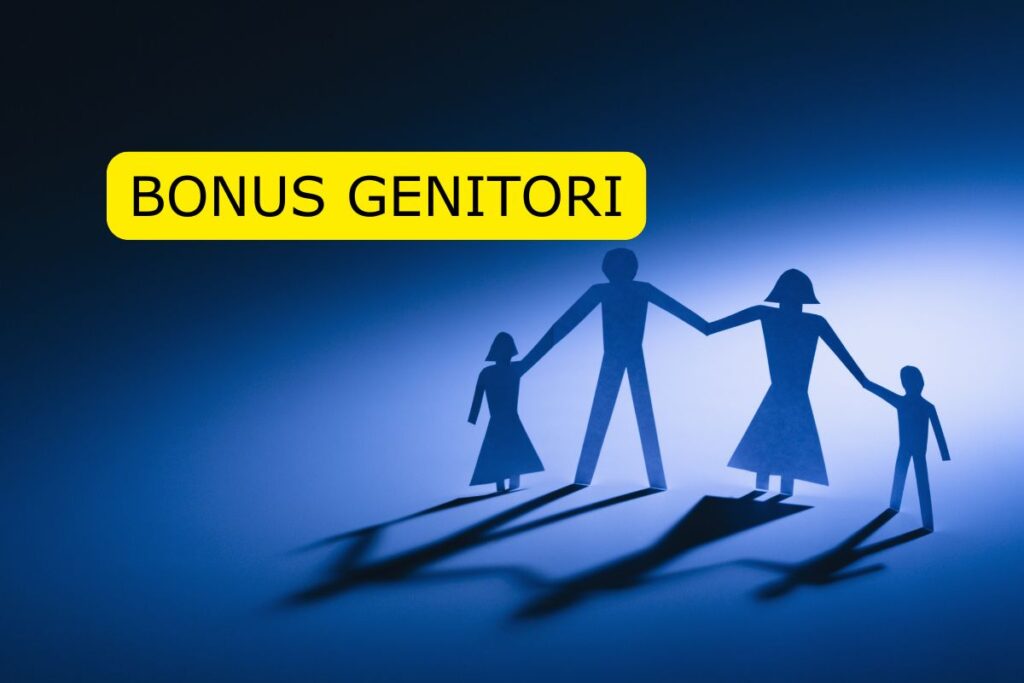 sagoma famiglia, scritta bonus genitori