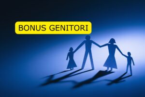 sagoma famiglia, scritta bonus genitori
